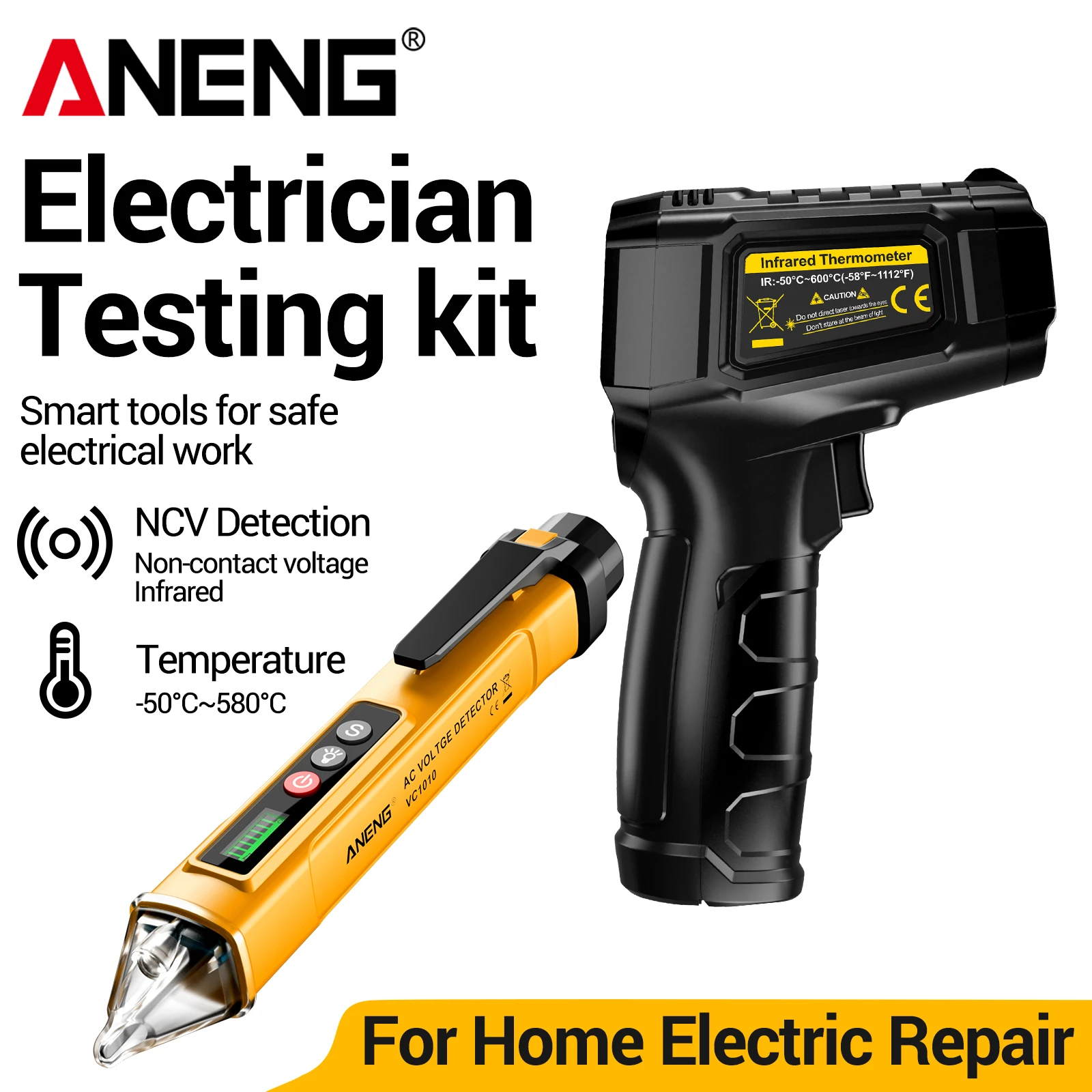 Industrial Laser Pen - ANENG TH202 레이저 온도계(VC1010 전압 테스트