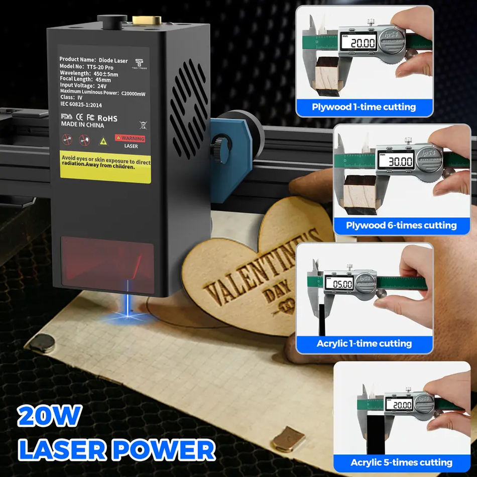 Twotrees TTS-20 Pro 20W 레이저 조각 - Industrial Grade Laser Engraver 리뷰 및 가격